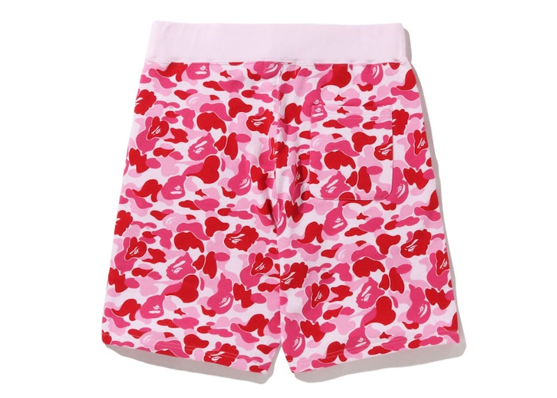 BAPE ABC Camo Sweat Shorts Pink Men's - SS22 - US