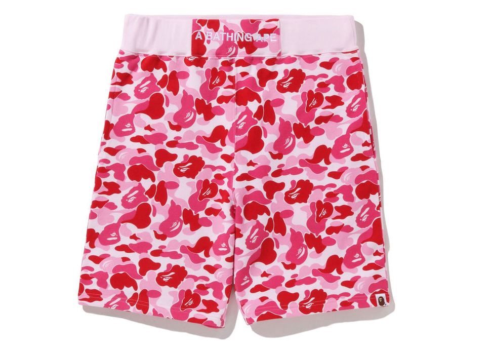 BAPE ABC Camo Sweat Shorts Pink Men's - SS22 - US