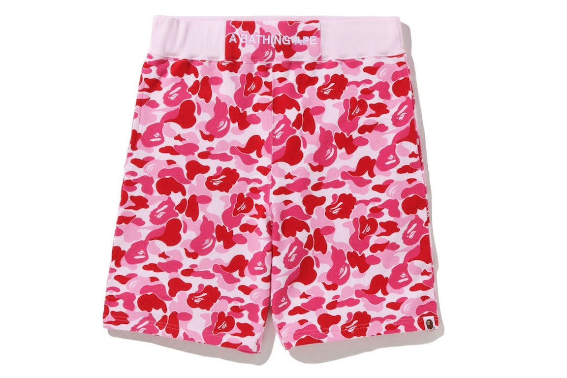 Pre-owned Bape Abc Camo Sweat Shorts Pink