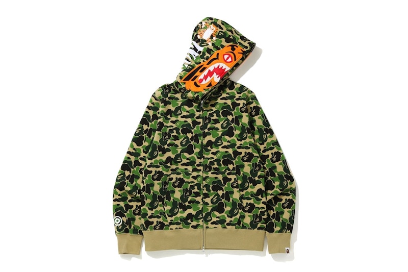 BAPE ABC Camo Tiger Full Zip Hoodie Green