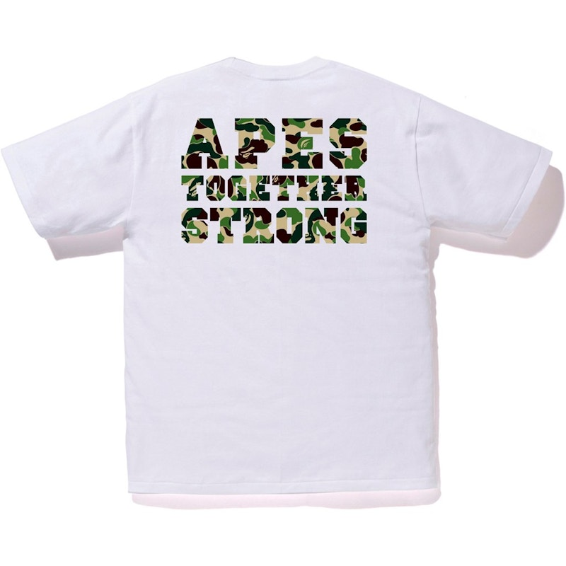 BAPE ABC College ATS Tee White/Green Men's - SS19 - US