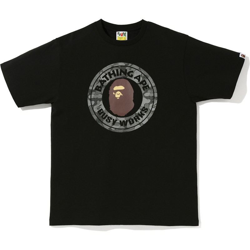 BAPE ABC Dot Reflective Busy Works Tee Nero
