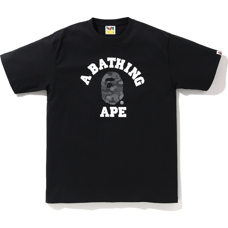 BAPE ABC Dot Reflective Camo College Tee Black - FW19 Men's - US