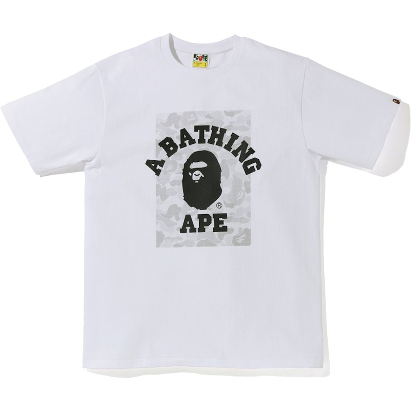 BAPE ABC Dot Reflective On College T-Shirt Weiß