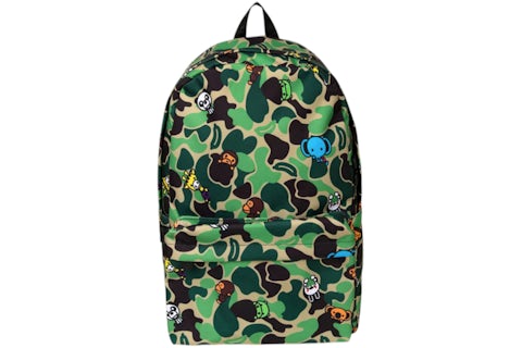 【A BATHING APE】ALL FRIENDS LARGE BACKPACK BAPE ABC Milo All Friends Large Backpack (SS25) Green - SS25