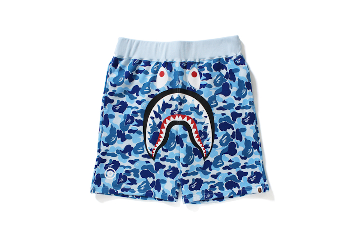 Pre-owned Bape Abc Shark Sweat Shorts Blue