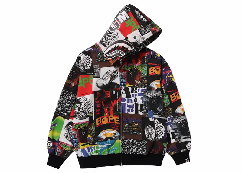 BAPE Album Monogram Shark Hoodie Multicolor