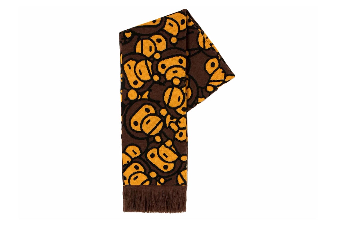 Pre-owned Bape All Baby Milo Scarf Brown