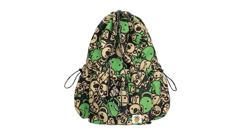 Pre-owned Bape Men's  All Friends Large Backpack In Green