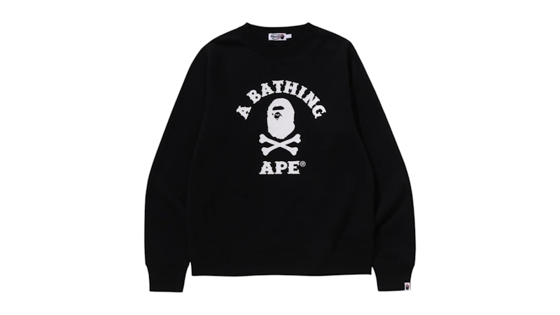 BAPE Ape Crossbone College Crewneck Sweatshirt Purple Men's