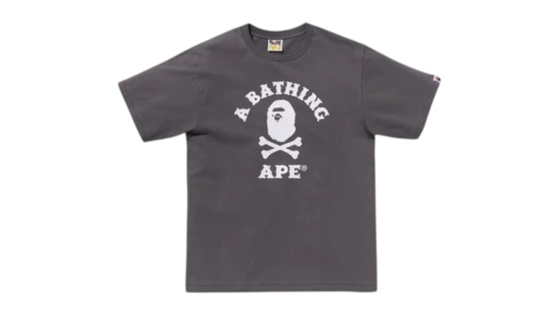 BAPE Ape Crossbone College Tee (SS25) Charcoal Men's - US