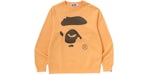 BAPE Ape Face Crewneck Sweatshirt Sweatshirt Orange