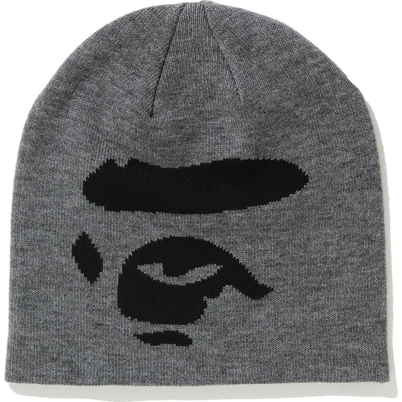 BAPE Ape Face Knit Cap Grey Men's - FW20 - US