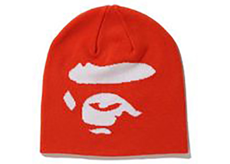 BAPE Ape Face Knit Cap Orange メンズ - JP