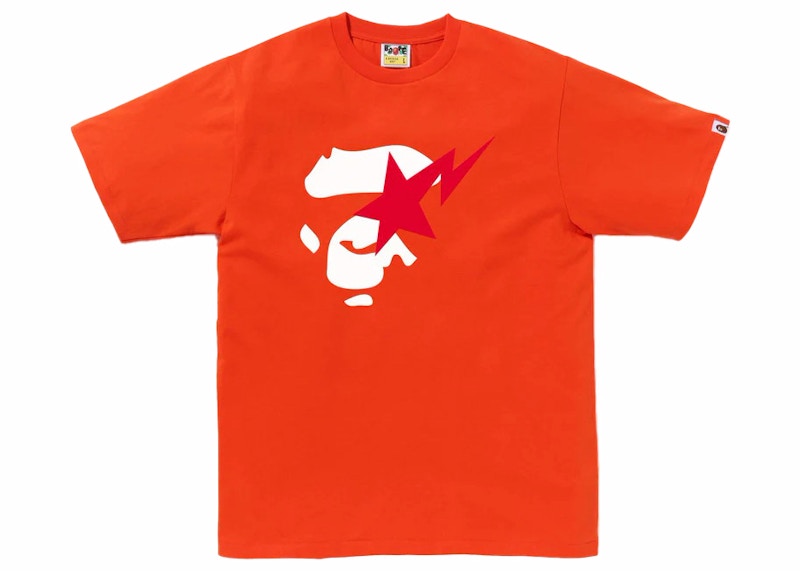 Orange camo bape on sale shirt