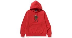 BAPE Ape Graphic Relaxed Fit Pullover Hoodie Red