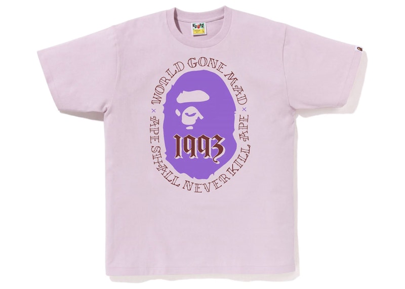 Pink and outlet purple bape shirt