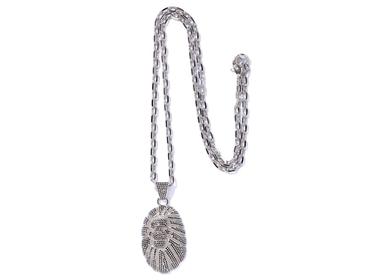 BAPE Ape Head Crystal Stone Necklace (FW22) Silver - FW22 - US