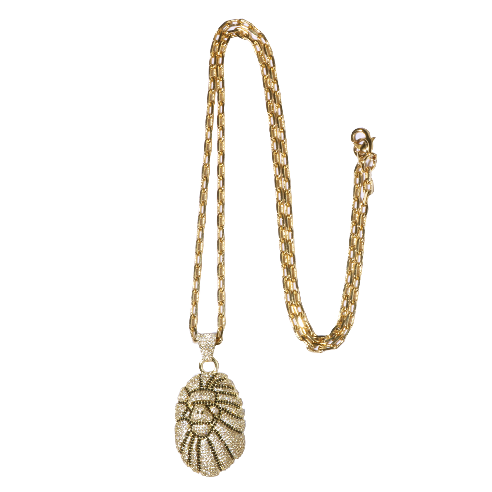 BAPE Ape Head Crystal Stone Necklace Gold - SS22 - US