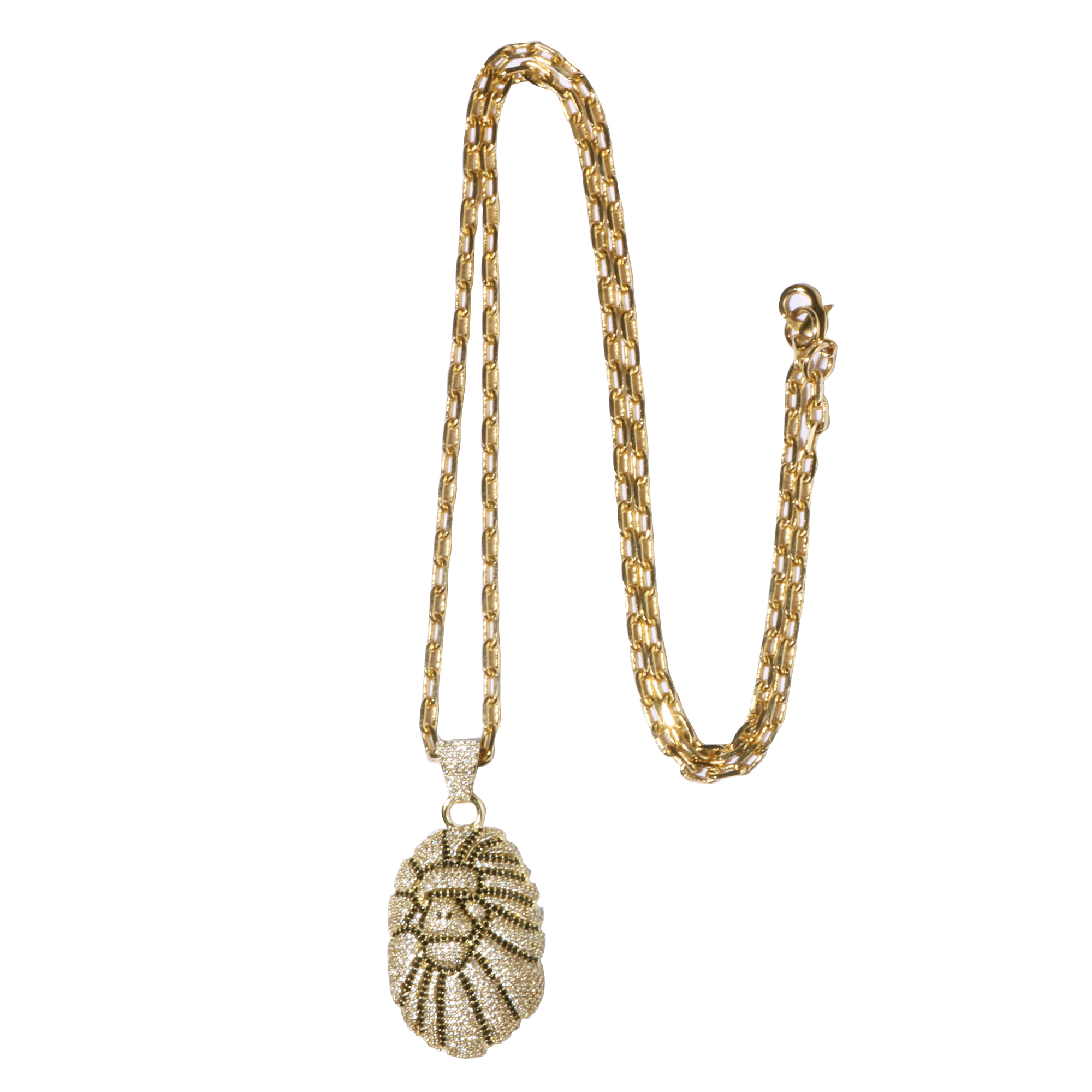 BAPE Ape Head Crystal Stone Necklace Gold - SS22 - CN