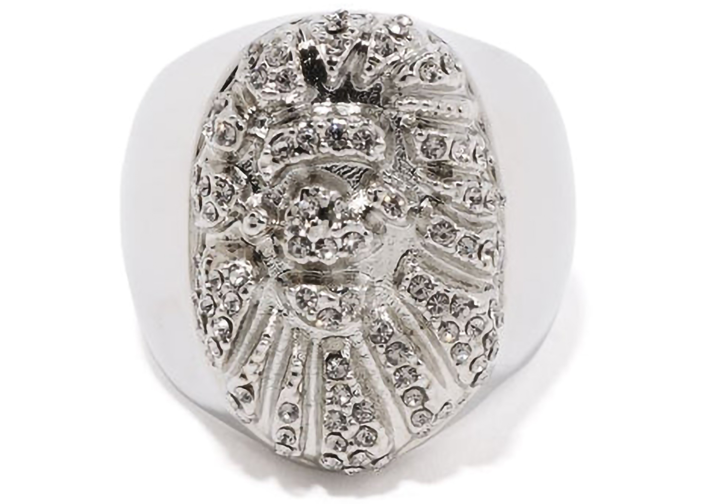 BAPE Ape Head Crystal Stone Ring (FW22) Silver