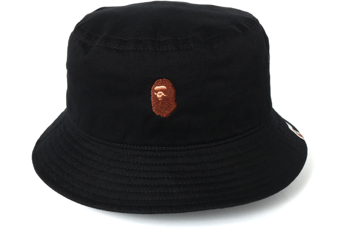 BAPE Ape Head Embroidery Bucket Hat Black