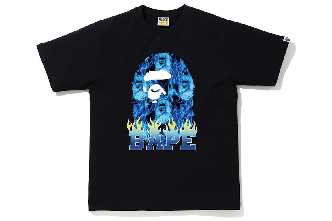 BAPE Ape Head Flame T-Shirt Black/Blue