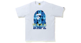 BAPE Ape Head Flame T-Shirt White/Blue