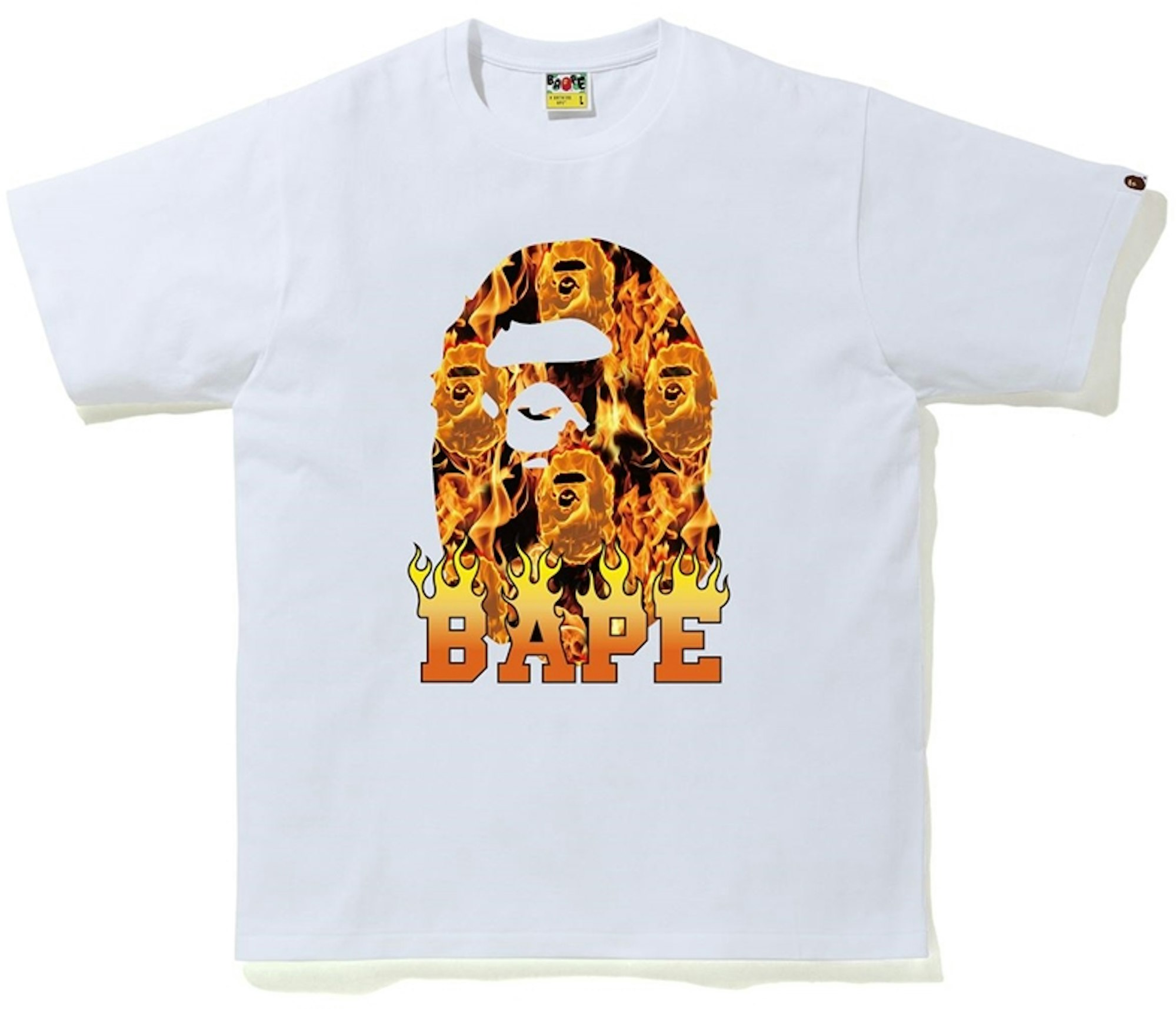 overeenkomst Getuigen vertaling BAPE Ape Head Flame T-Shirt White/Orange - SS20 Men's - US