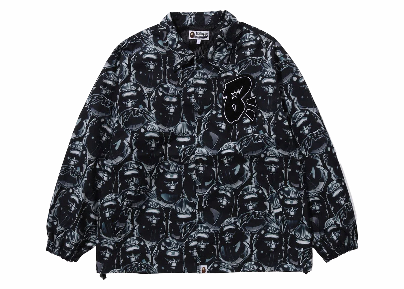 BAPE Ape Head Graffiti Coach Jacket Black Men's - FW23 - US