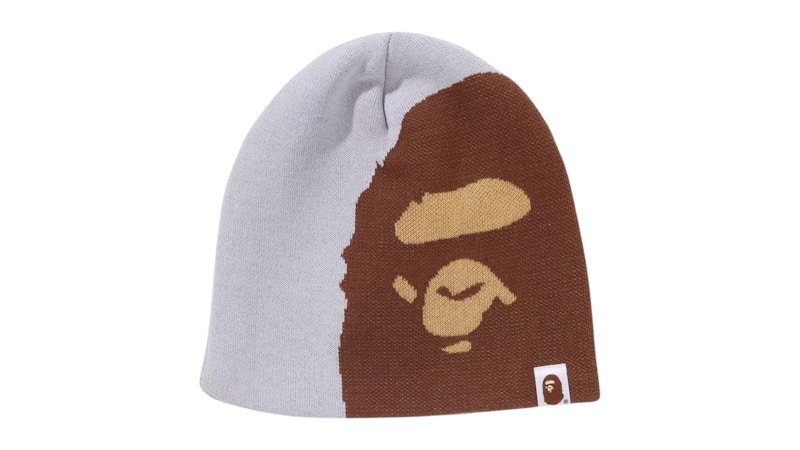 帽子 Bape Ape Head Beanie Cap Grey BAPE Ape Head Knit Beanie Grey - US