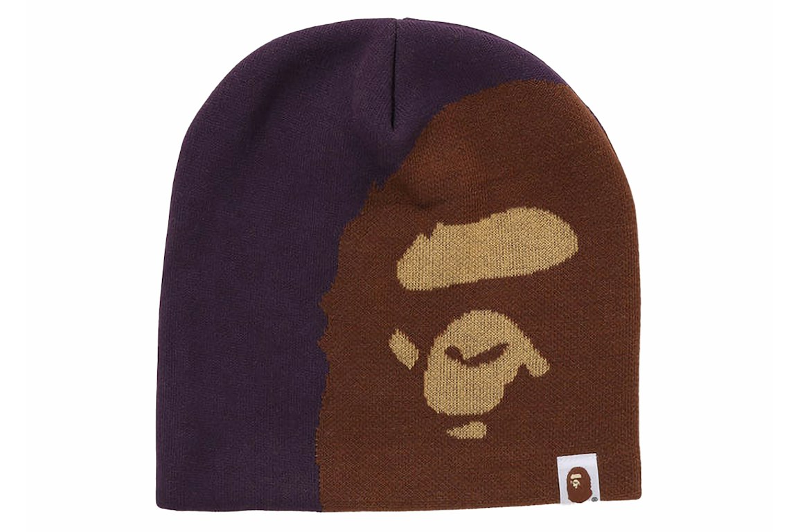 Pre-owned Bape Ape Head Knit Cap Purple