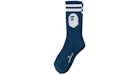 Calze BAPE Ape Head Line Blu navy/Rosso
