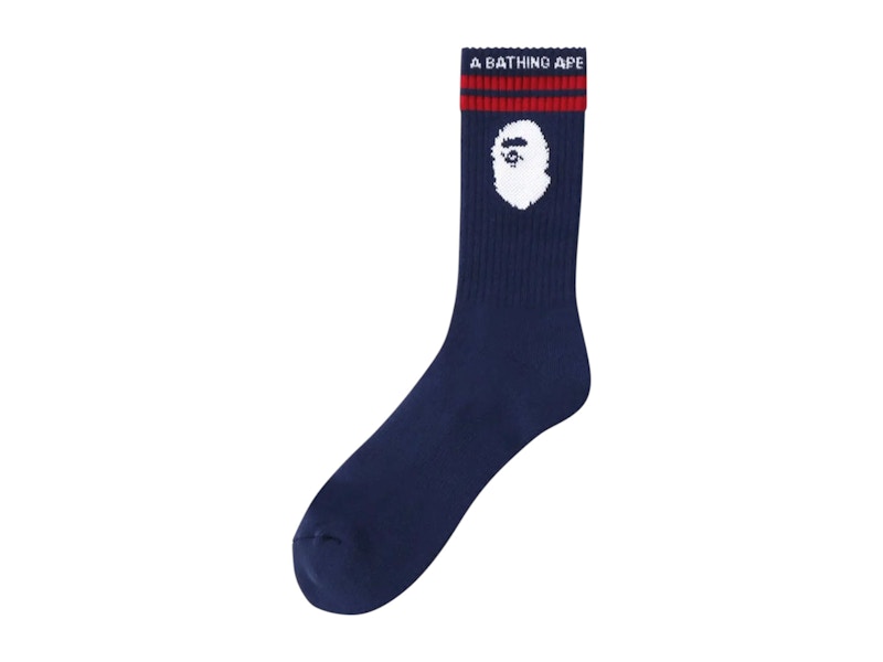 BAPE Ape Head Line Socks Navy