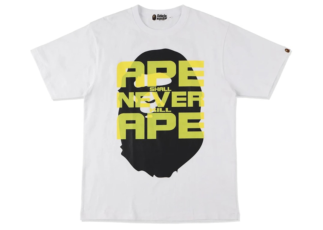 Pre-owned Bape Ape Head Multi Print Tee White