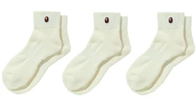 BAPE Ape Head One Point Ankle Socks (3 Pair) Socks White