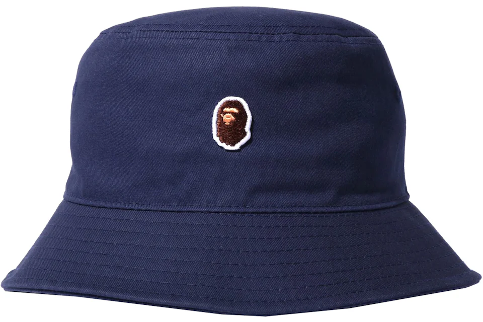 BAPE Ape Head One Point Bucket Hat Navy