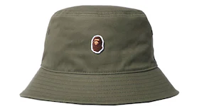 BAPE Ape Head One Point Bucket Hat Olivedrab