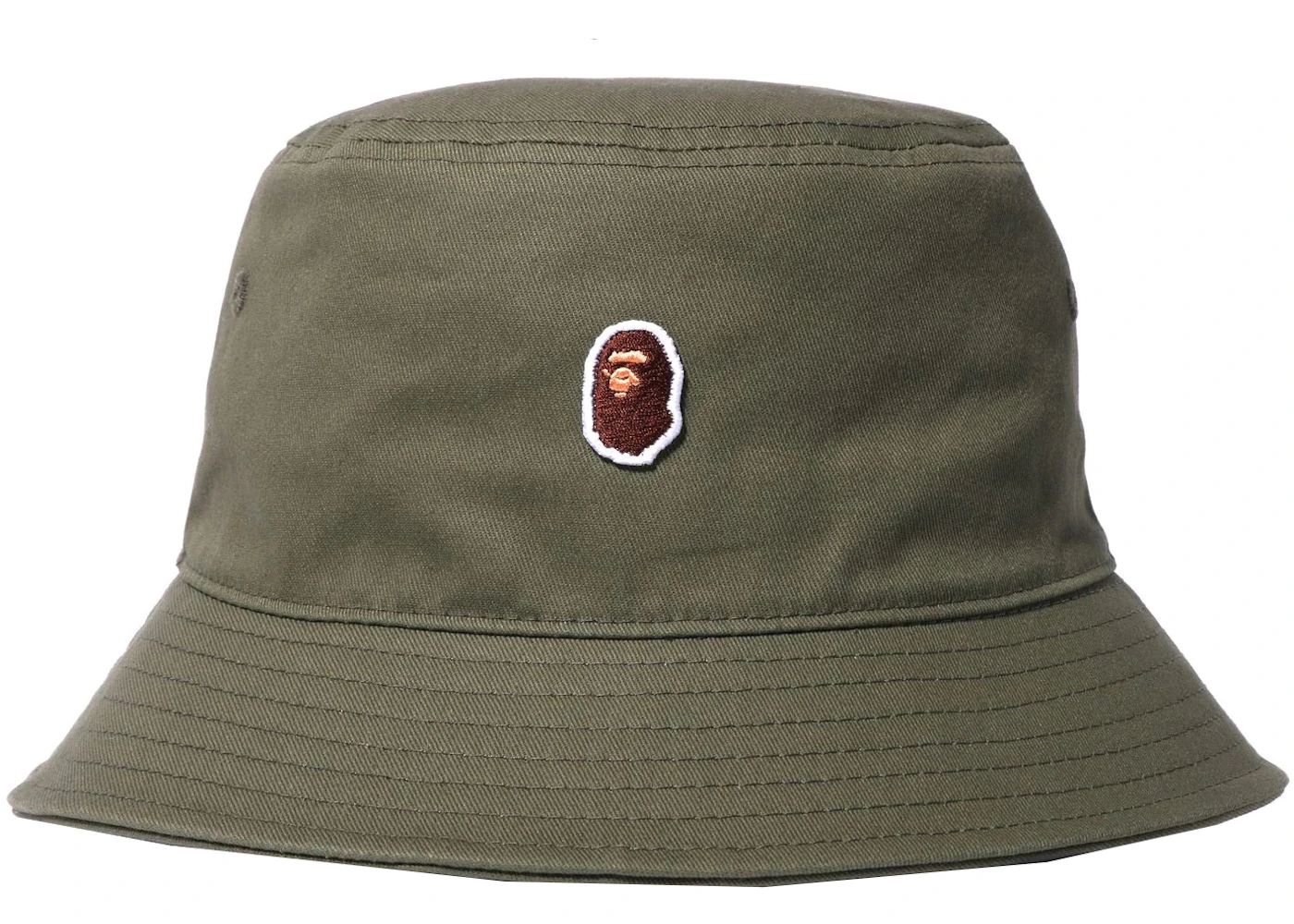 BAPE Ape Head One Point Bucket Hat Olivedrab Men's - SS22 - US