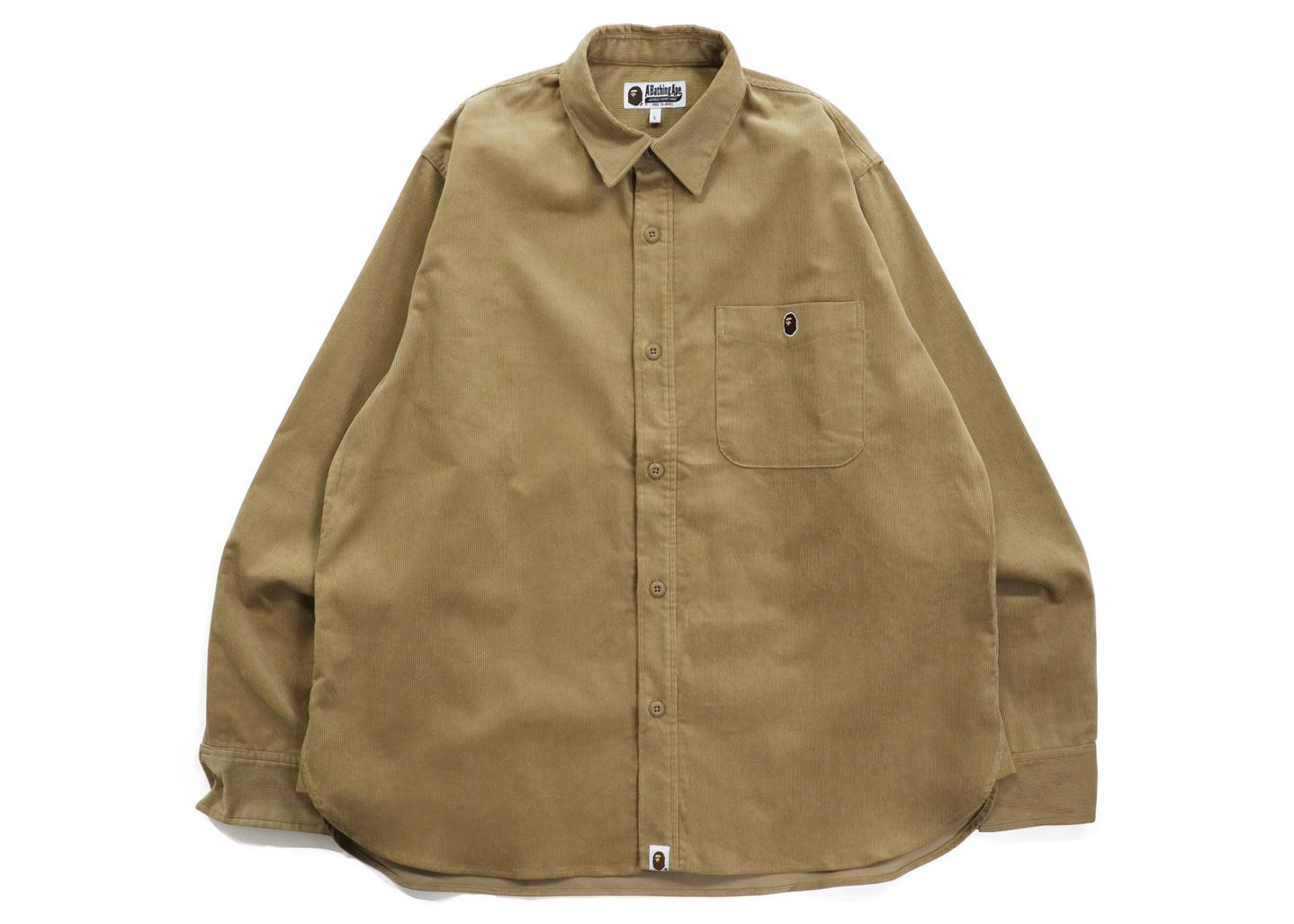 BAPE Ape Head One Point Corduroy Relaxed Fit Work Shirt Beige 男士