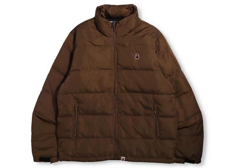 BAPE Ape Head One Point Down Jacket Beige Men's - FW21 - US