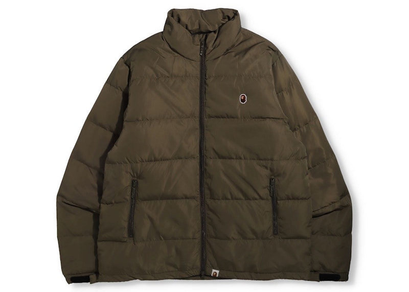 BAPE Ape Head One Point Down Jacket Olivedrab 男装- FW21 - CN