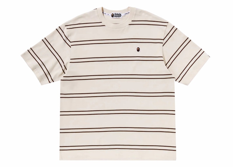 BAPE Ape Head One Point Hoop Relaxed Fit Tee Ivory Men's