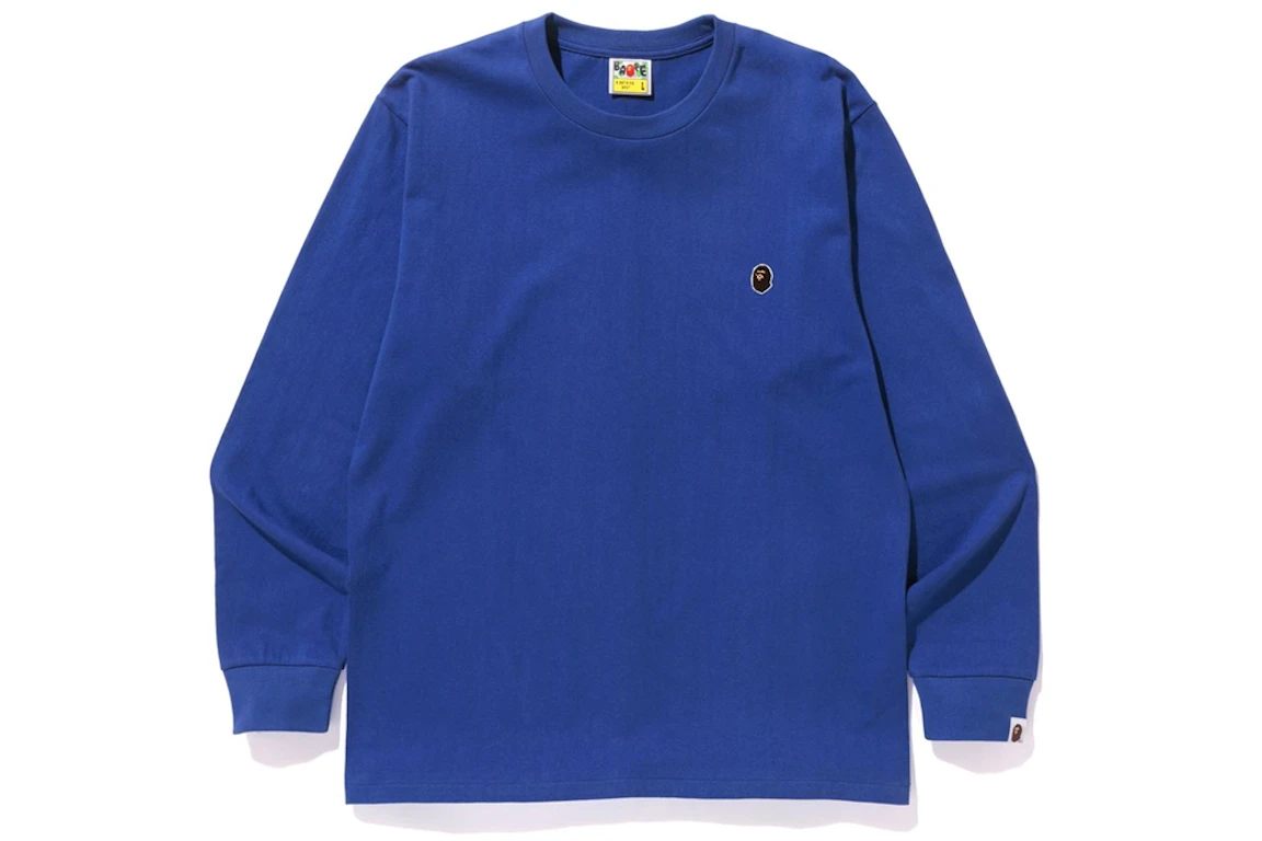 BAPE Ape Head One Point LS Tee Blue