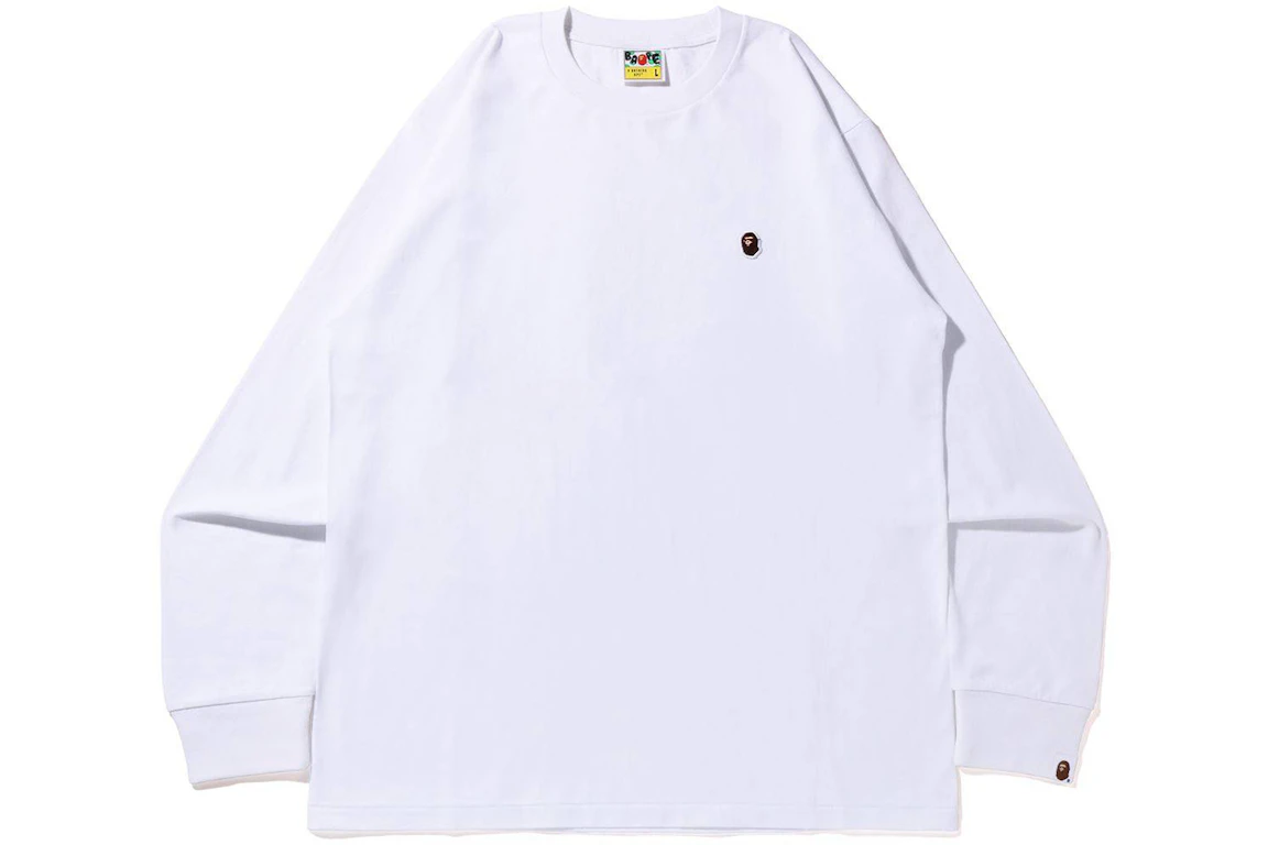 BAPE Ape Head One Point Online Exclusive L/S Tee White