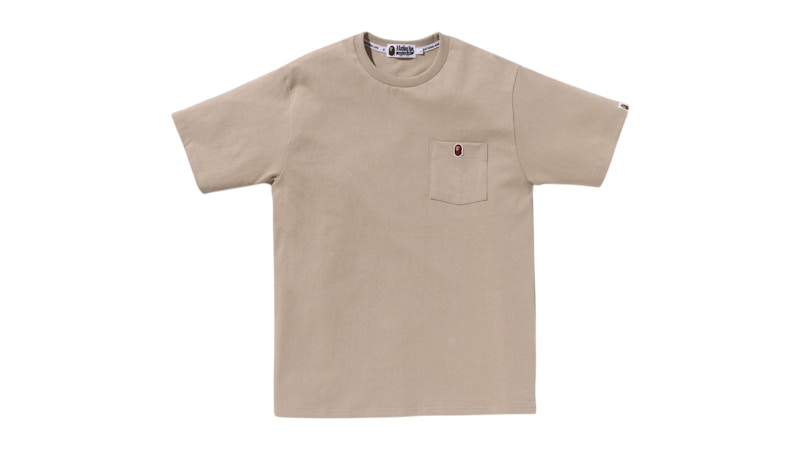 BAPE Ape Head One Point Pocket Tee Beige
