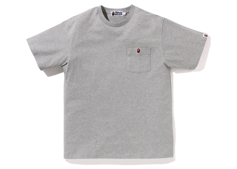 BAPE Ape Head One Point Pocket Tee (FW22) Grey Men's - FW22 - US