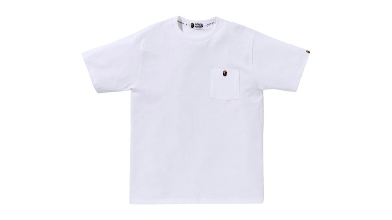 BAPE Ape Head One Point Pocket Tee White
