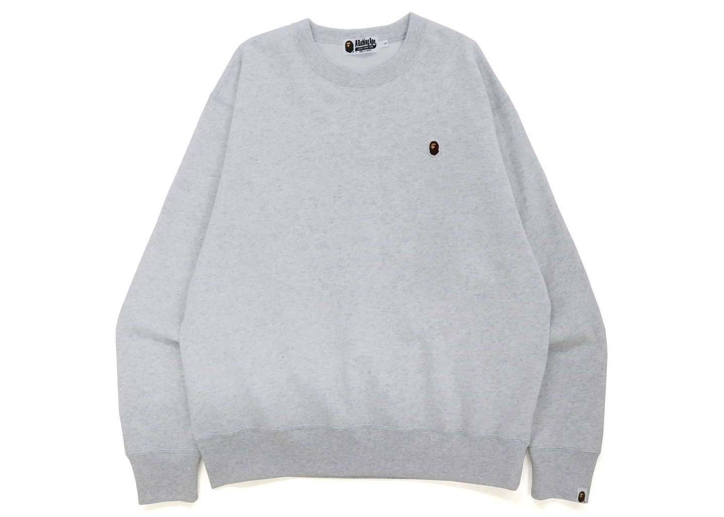 BAPE Ape Head One Point Relaxed Fit Crewneck Grey Men's - FW21 - GB