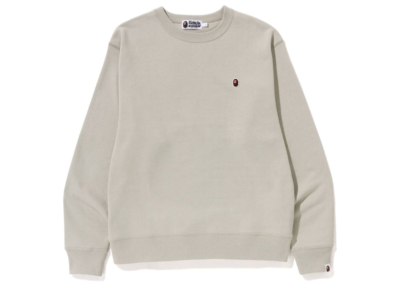 BAPE Ape Head One Point Relaxed Fit Crewneck (SS23) Beige Men's